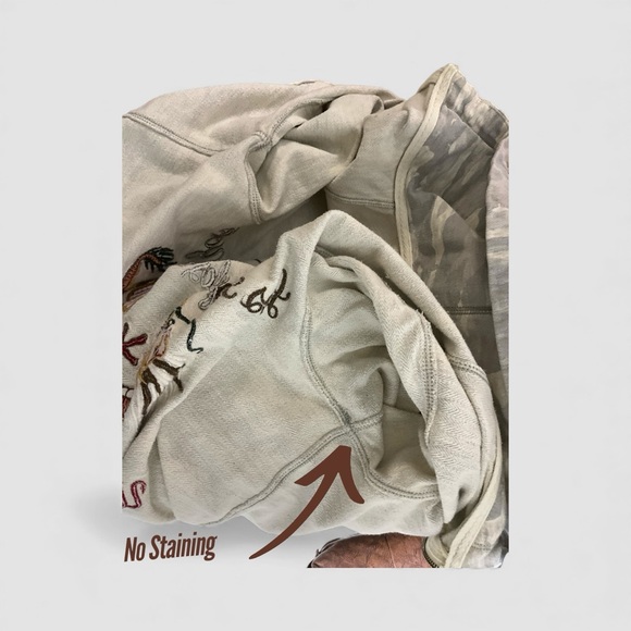 Lucky Brand Vintage Inspired Light Gray Camo Zip Up Embroidered Large Hoodie - Picture 8 of 16